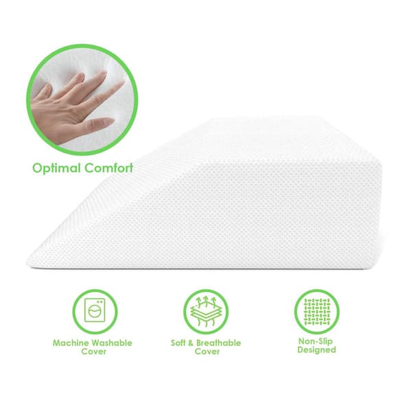 Xtreme Comforts 7 Memory Foam Hypoallergenic Wedge Pillow Removable Quilt  Cover