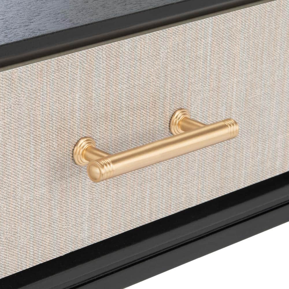 Estella Rustic Black Wood & Metal 1-Drawer Accent Table