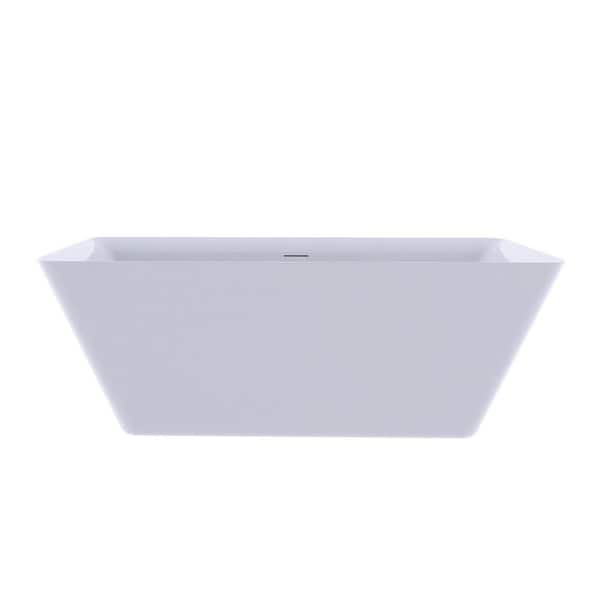 66 in. x 29.5 in. Acrylic Freestanding Flatbottom Soaking Bathtub in White