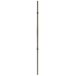 44 in. x 5/8 in. Flat Black Round Venetian Fluted Hollow Iron Baluster