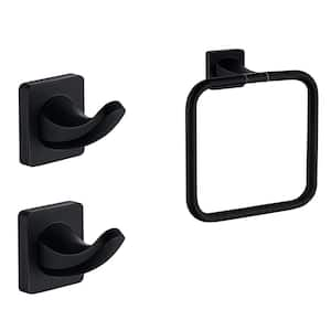 3 -Piece Bath Hardware Set with Mounting Hardware in Matte Black