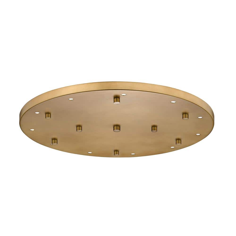 Multi Point Canopy 24 in. 11Light Rubbed Brass Round Ceiling Plate