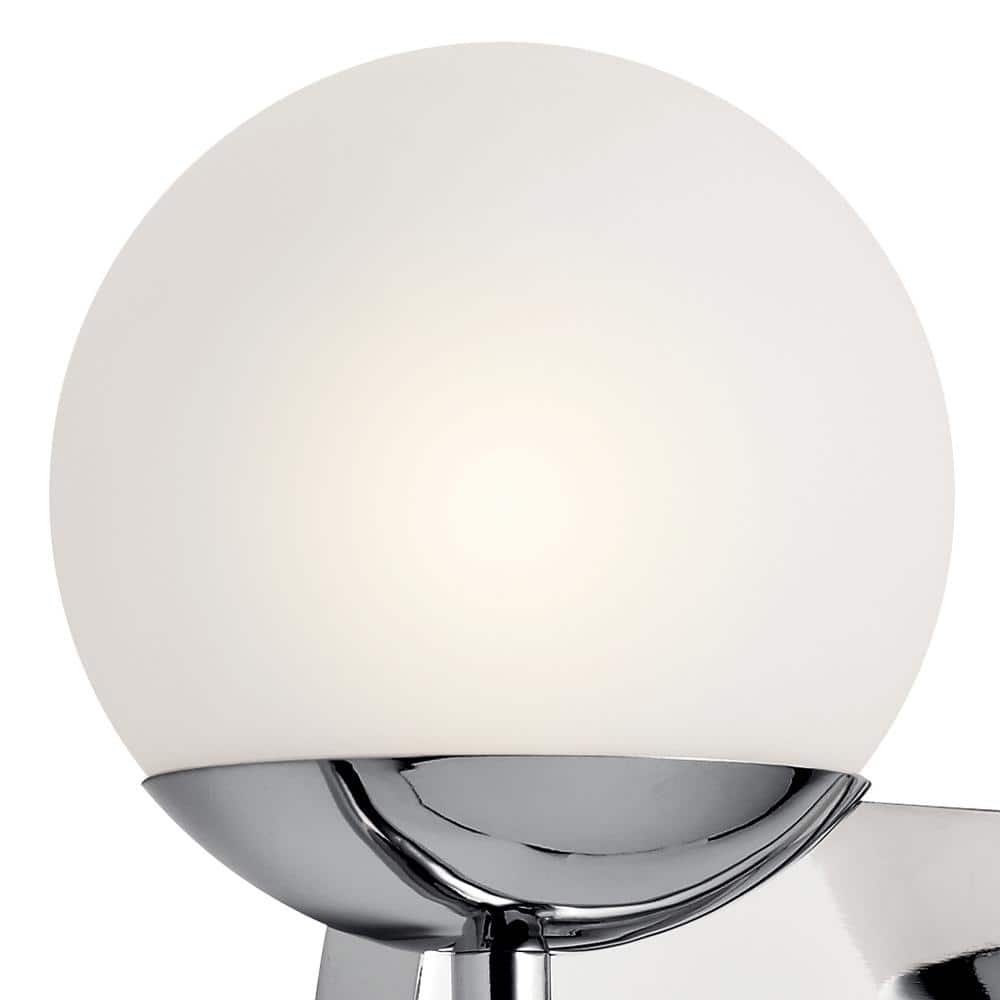Jasper 16.5'' Chrome and White Globe Vanity Light