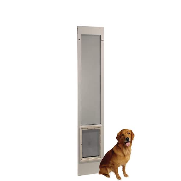 Ideal Pet Products 10.5 in. x 15 in. Large White Pet and Dog Patio Door Insert for 77.6 in. to 80.4 in. Aluminum Sliding Glass Door