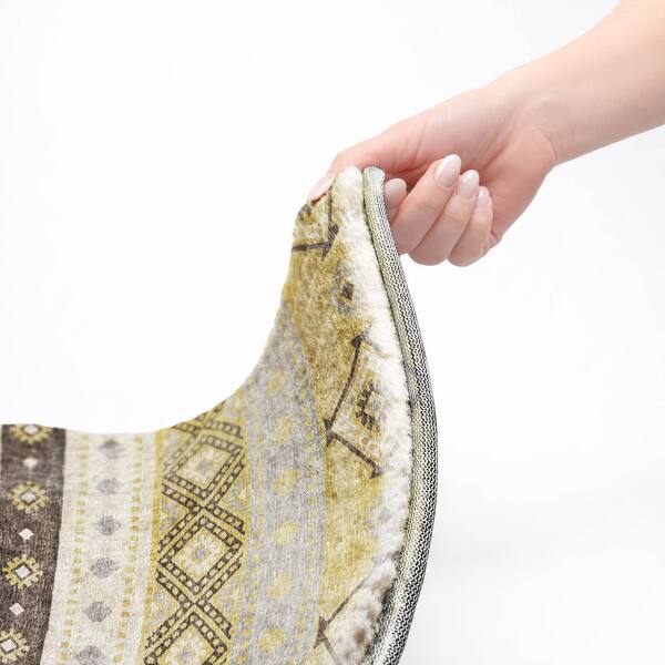 Dream Shag Premium Machine Washable Abstract ADS118 Gilded 10 ft. x 14 ft. Area Rug