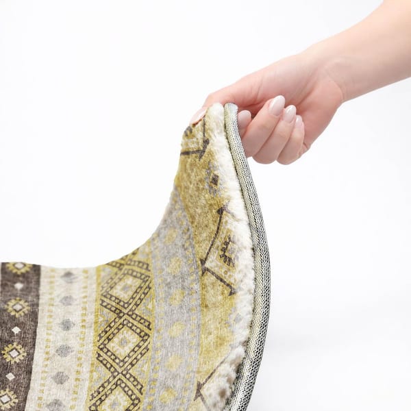 Dream Shag Premium Machine Washable Abstract ADS118 Gilded 9 ft. x 12 ft. Area Rug