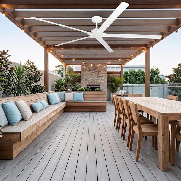 Parrot Uncle 72 in. Indoor/Outdoor Modern Matte White Aluminum
