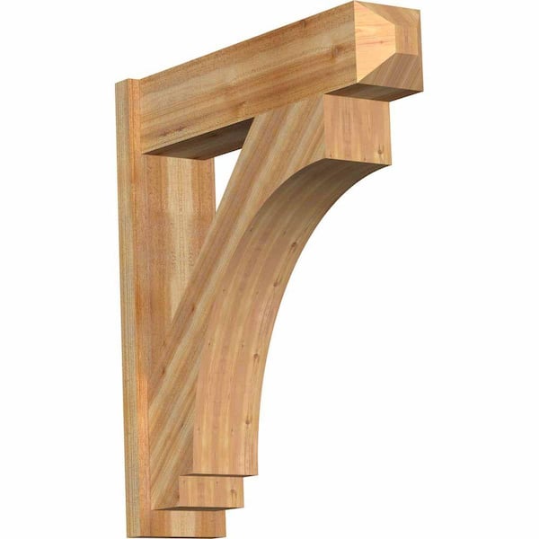 Ekena Millwork 8 in. x 36 in. x 32 in. Western Red Cedar Imperial Craftsman Rough Sawn Outlooker