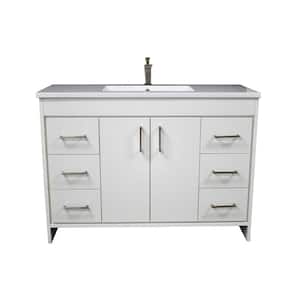 Rio 48 in. W x 19 in D Bath Vanity in White with Acrylic Vanity Top in White with White Basin