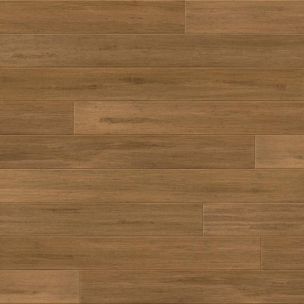 Home Decorators Collection Almond 3/8 in. T x 5.1 in. W Hand Scraped Strand Woven Engineered Bamboo Flooring (25.9 sqft/case), Light -  YY5001