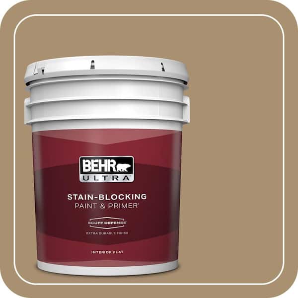 BEHR ULTRA 5 gal. #ECC-51-1 Hiking Trail Extra Durable Flat Interior Paint & Primer