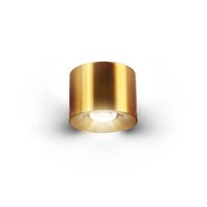 Node 4.25 in. 3000K Surface Integrated LED Dimmable Downlight Damp Rated ETL Certified IC Rated Beam 85 Antique Brass