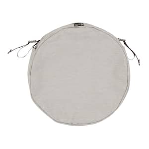 Montlake Fade Safe Heather Grey 15 in. Round Outdoor Seat Cushion Cover