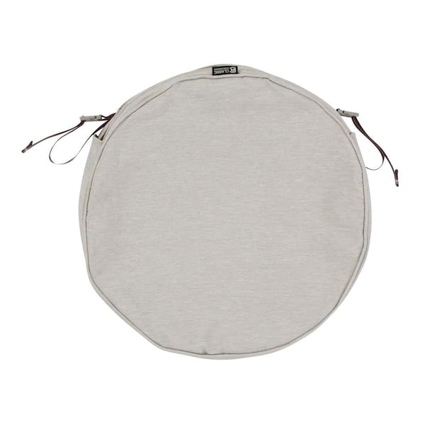 Classic Accessories Montlake Fade Safe Heather Grey 15 in. Round Outdoor Seat Cushion Cover