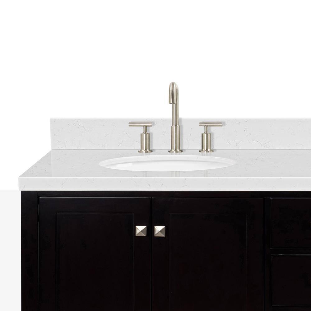 Espresso 72" Double Basin Freestanding Vanity with Quartz Top