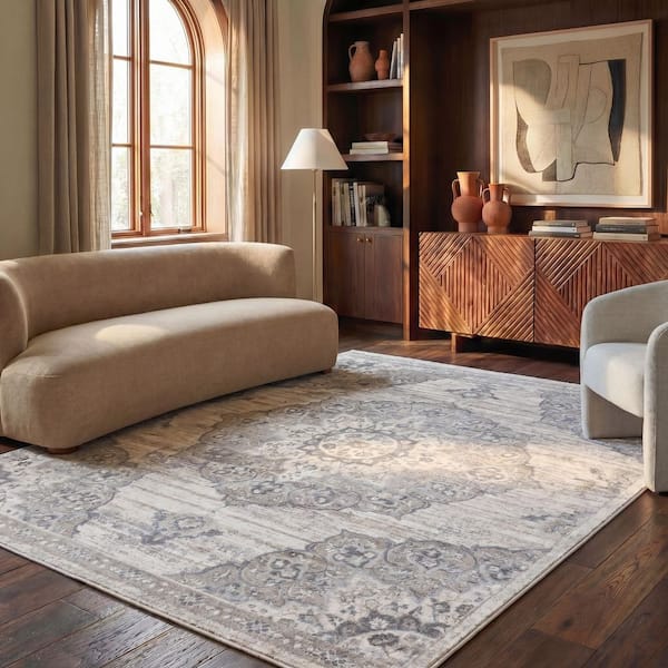 Brentwood 9 ft. x 12 ft. Ivory/Beige Geometric Area Rug
