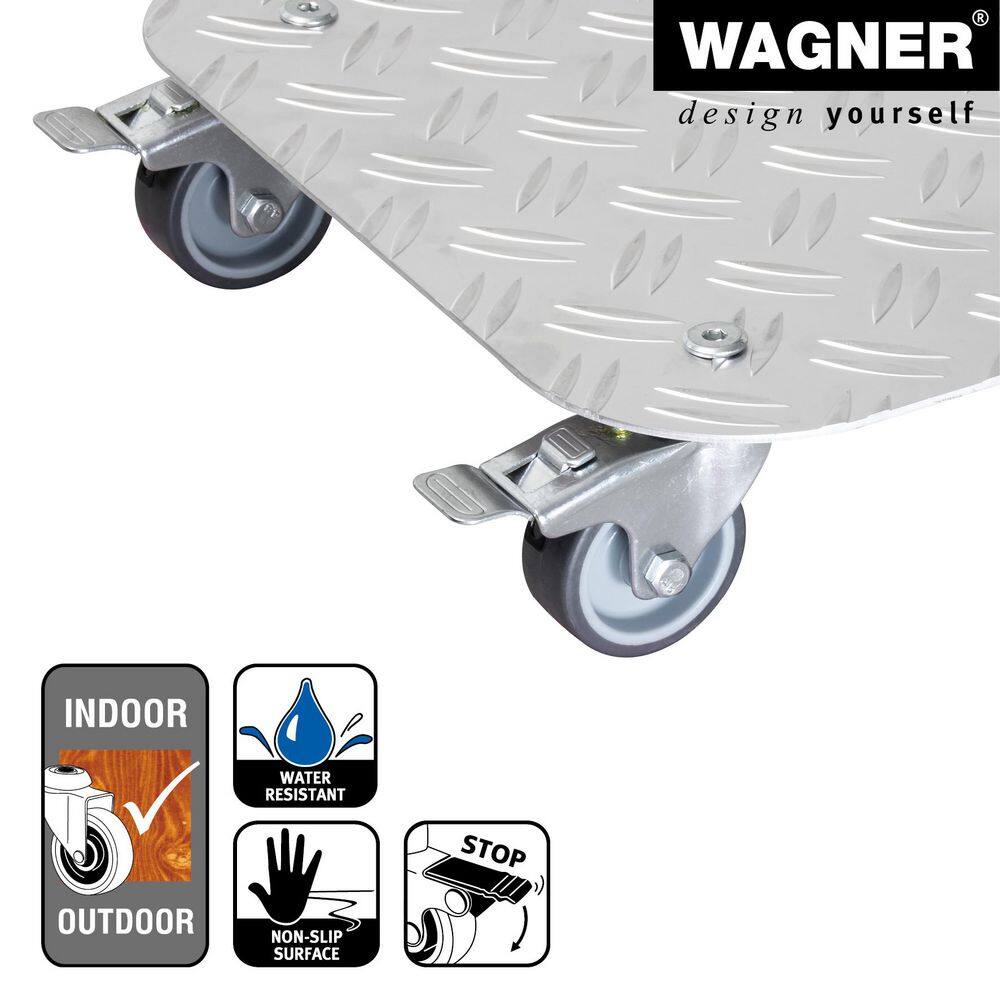 11.4" Silver Diamond-Plated Aluminum Plant Caddy with Locking Casters