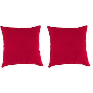 16 in. L x 16 in. W x 4 in. T Outdoor Throw Pillow in Really Red (2-Pack)