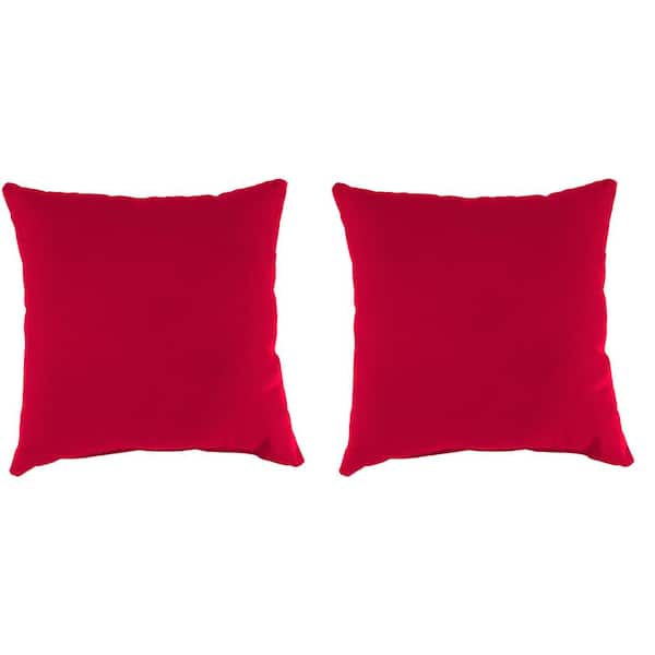 Jordan Manufacturing 16 in. L x 16 in. W x 4 in. T Outdoor Throw Pillow in Really Red (2-Pack)