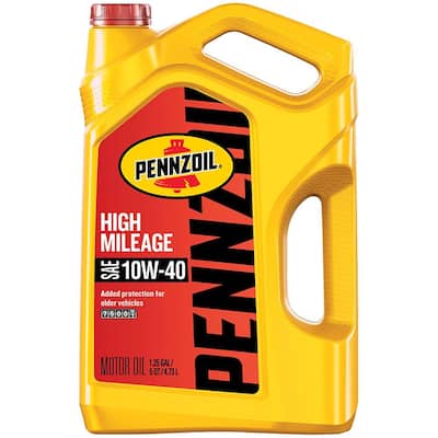 Pennzoil High Mileage SAE 10W-40 Synthetic Blend Motor Oil 5Qt.