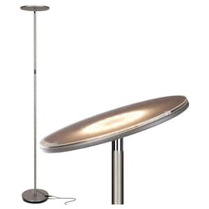 Sky Flux 67 in. Brushed Nickel Industrial 1-Light Dimmable and Color Temperature Adjustable LED Floor Lamp