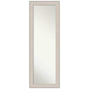 Cottage White Silver 18.5 in. x 52.5 in. Non-Beveled Coastal Rectangle Wood Framed Full Length on the Door Mirror