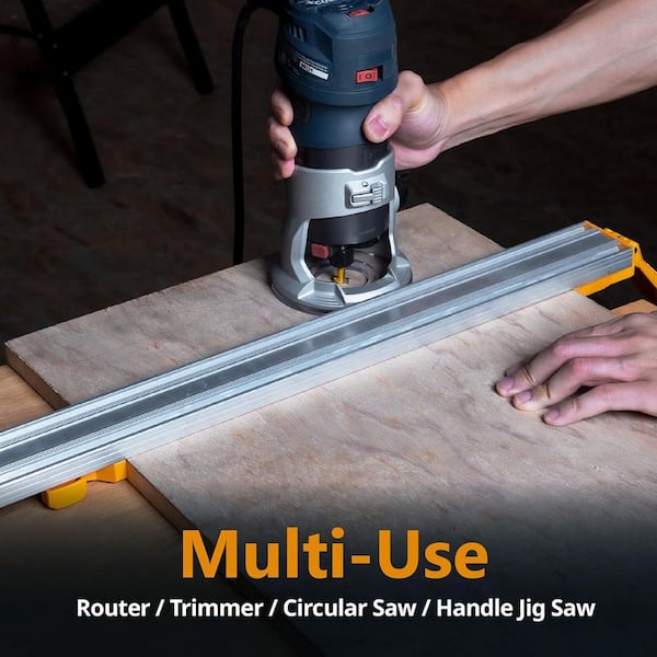 50 in. Circular Saw Guide for Circular Saw, Router and Jig Saw, Straight Edge Clamp w/ 2-Pack T-Track Hold Down Clamp