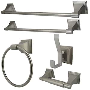 5-Piece Bath Hardware Set in Brushed Nickel