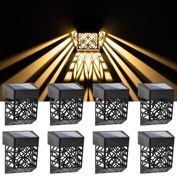 GIGALUMI Solar Black LED Deck Rail Light Waterproof (8-Pack) ZL-LK-WH1 - The Home