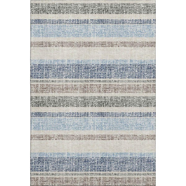 Mayfield Premium Machine Washable Abstract AMF2122 Navy 8 ft. x 10 ft. Area Rug