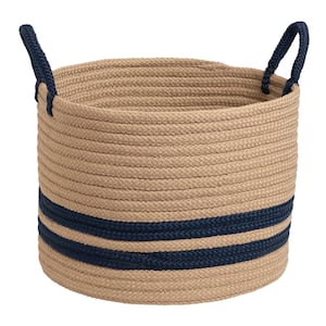 San Marino 18 in. x 18 in. x 14 in. Navy and Taupe Round Basket