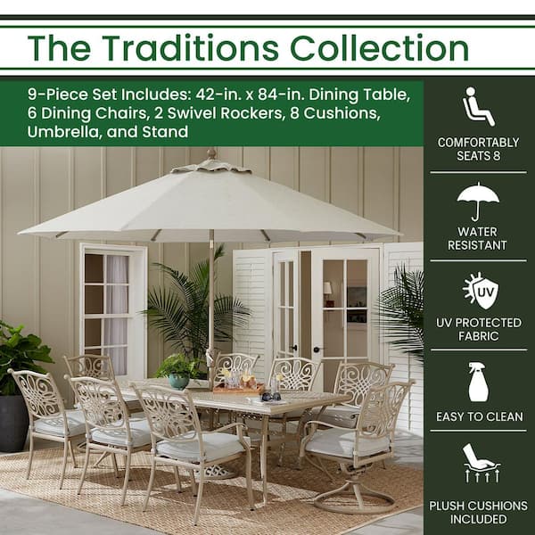 Hanover 9 piece outdoor dining set hot sale