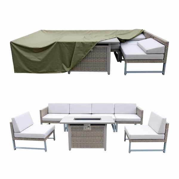 eVita Outdoor Patio Sofa Waterproof Covers Heavy-Duty 600D Rectangular Furniture Covers (Olive Green)