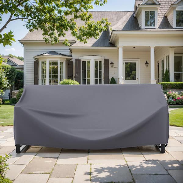 83 in. W x 34 in. D x 28 in. H Garden Large Gray Outdoor Patio Sofa Oxford Fabric Cover