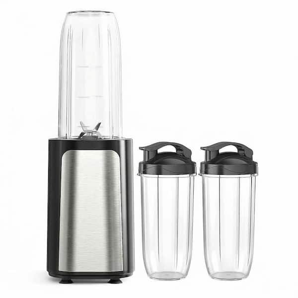 Black Stainless Steel Personal Blender Set for Kitchen Smoothies and Shakes 3 Portable Cups, 14-piece Accessories