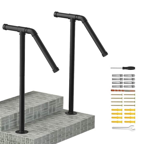 Dolibest Grab Rail Bar, 30,5 cm metalen leuning voor kinderen, zwarte trap, 6 stuks veiligheidsgreep voor gehandicapten en ouderen voor binnen buiten