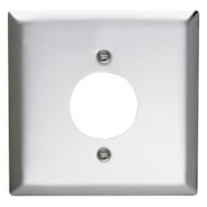 Pass & Seymour 302/304 S/S 2 Gang 1 Single Power Outlet 1.563-in. Hole Wall Plate, Stainless Steel (1-Pack)