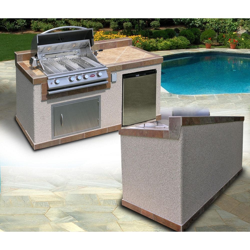 73.5'' Stainless Steel Propane Gas Grill Island with Rotisserie