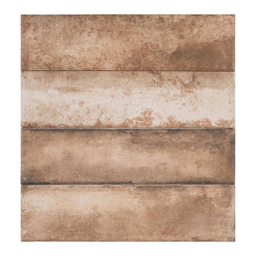 Lucian Jasto Brown 3-in. x 11-in. Subway Stone Look Matte Porcelain Wall an