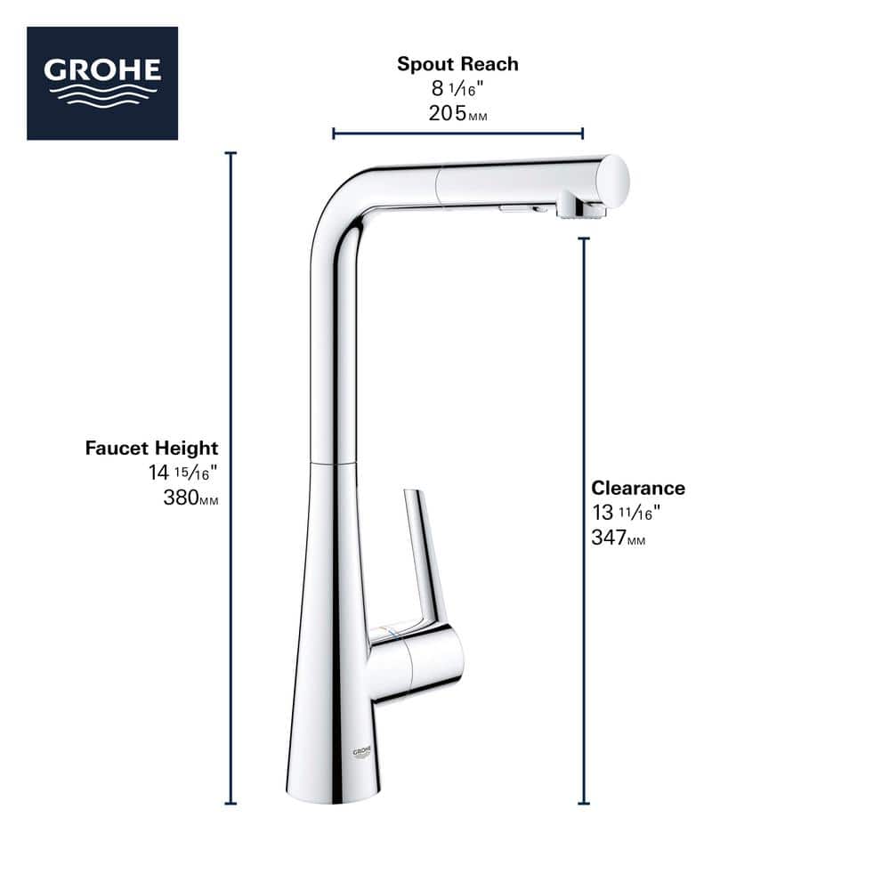 Stainless Steel Modern Pull-Out Spray Kitchen Faucet