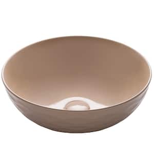 Viva 16-1/2 in. Round Porcelain Ceramic Vessel Sink in Beige