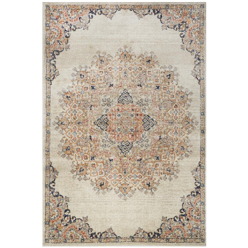 PRIVATE BRAND UNBRANDED Bazaar Garden Cream 7 ft. 10 in. x 10 ft. 2 in