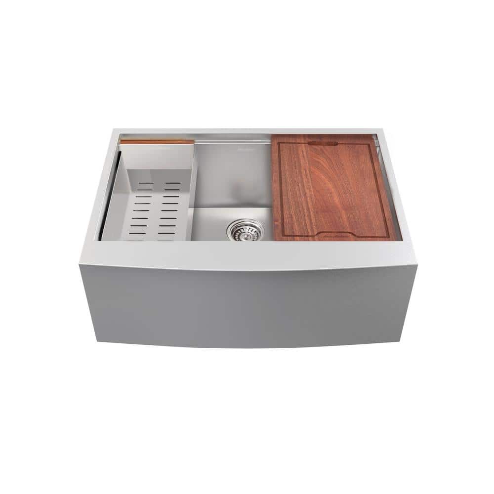 Rivage 30'' Stainless Steel Single Basin Apron Sink with Accessories
