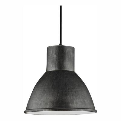 Sea Gull Lighting Division Street 15 In W 1 Light Weathered Gray Pendant 846 The Home Depot