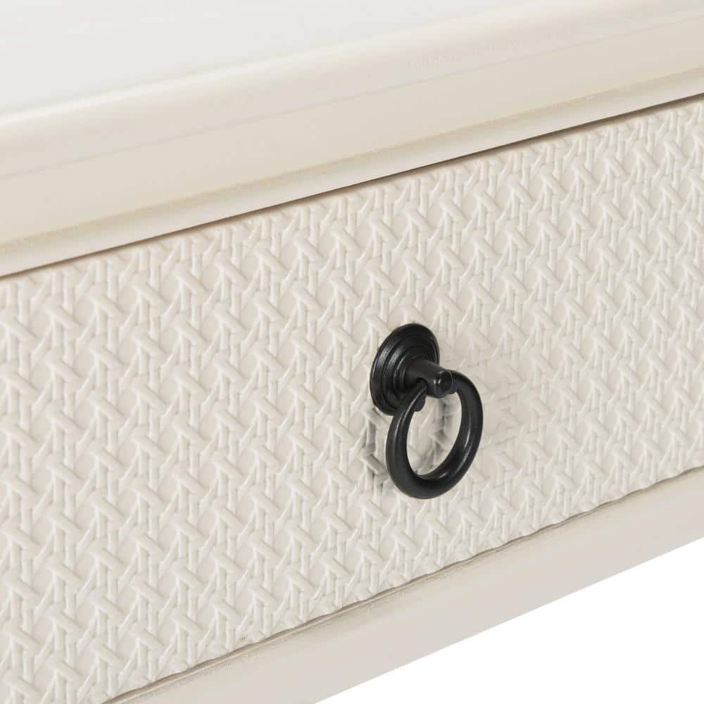 Haines Modern White 2-Drawer Console Table with Carved Details