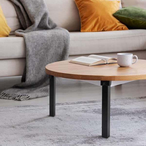 Angel Sar 4-Piece Black Metal Folding Table Legs with Angel Sar 4-Piece Black Metal Folding Table Legs with