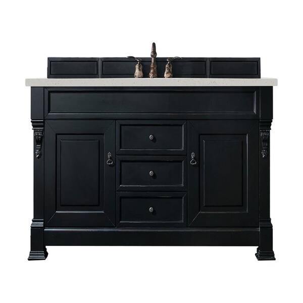 James Martin Vanities Brookfield 60.0 in. W x 23.5 in. D x 34.3 in. H Bathroom Vanity in Antique Black with Lime Delight Silestone Quartz Top