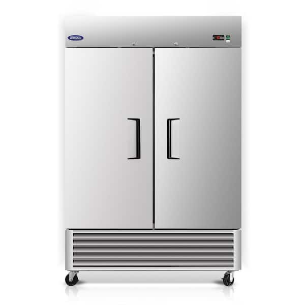 54 in. 49 cu. ft. Auto/Cycle Defrost Commercial Reach-In Upright Freezer in Stainless Steel with 2-Solid Door