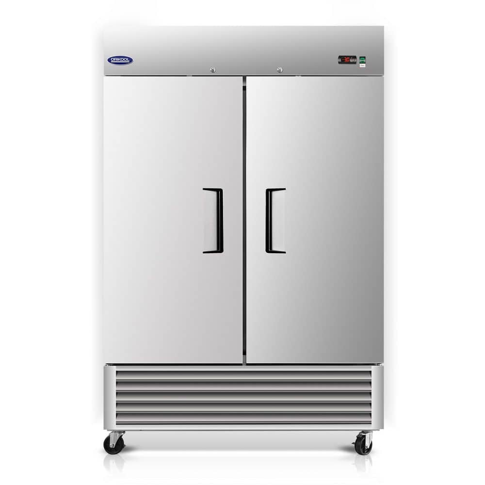 54 in. 49 cu. ft. Commercial Reach-In Auto / Cycle Defrost Upright Freezer in Stainless Steel with Double Solid Doors