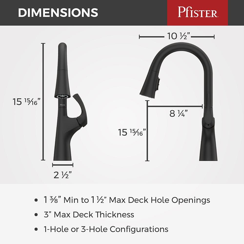 Talega Matte Black Pull-Down Kitchen Faucet with Spray